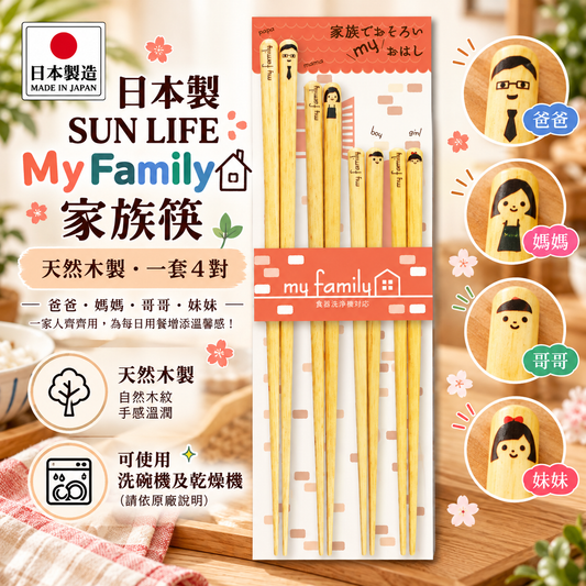 [現貨] 日本製造 Sun Life My Family 若狭塗 家族著