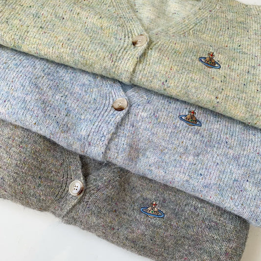 [限時預購] 2026年秋季新品✨ vivienne 西太后土星毛衣刺繡開衫