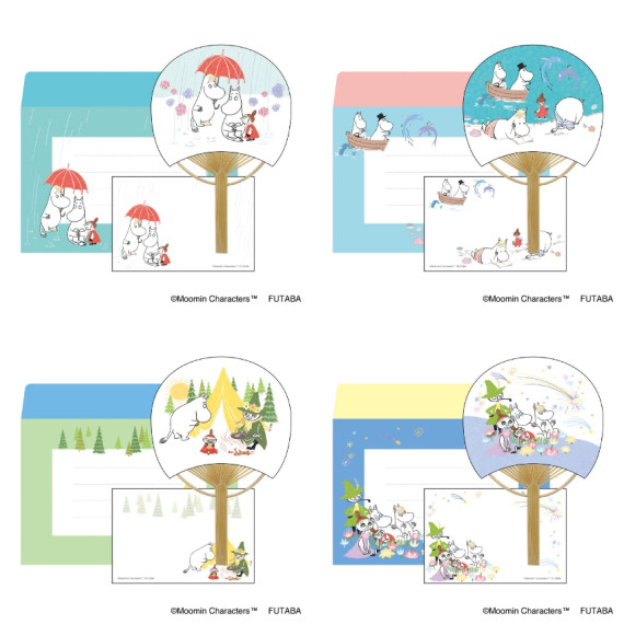 [現貨] 日本製造 郵局限定季節性姆明竹扇套裝